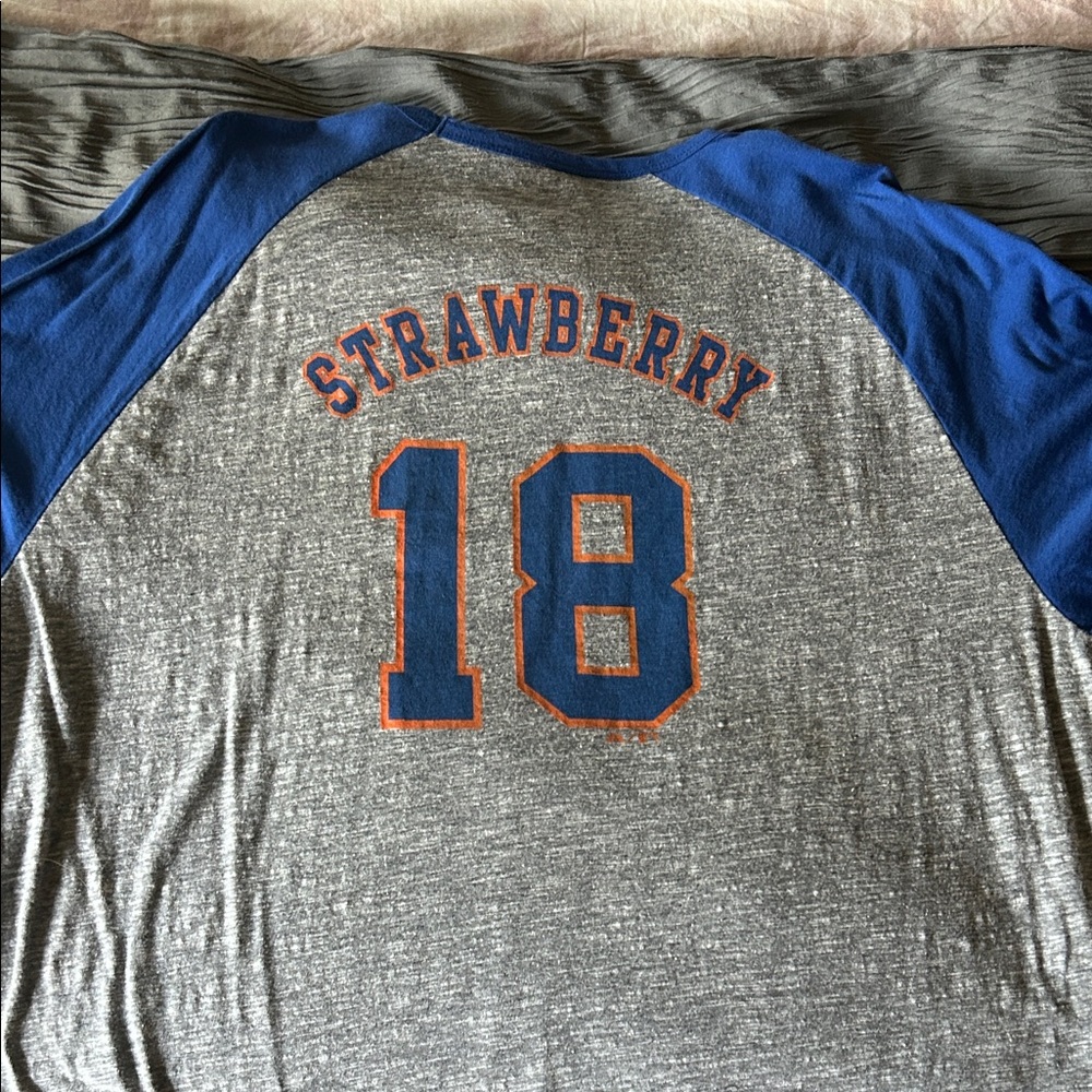 New York Mets Gray and Blue Raglan T-Shirt